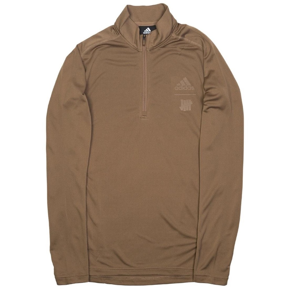 ADIDAS X UNDEFEATED MEN RUNNING HALF-ZIP SWEATSHIRT (KHAKI / TACTILE KHAKI)